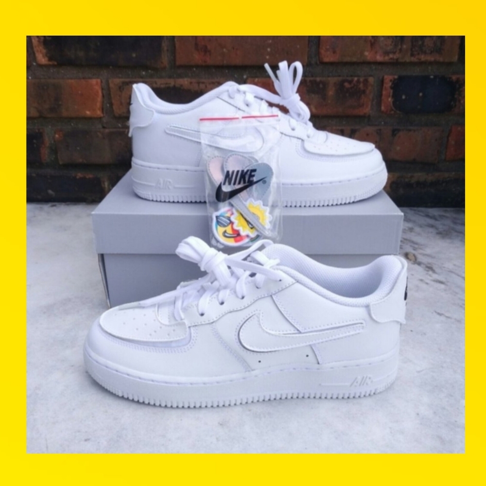 Nike Air Force 1 AF1 White Sneakers with Interchangeable Patches Shoes